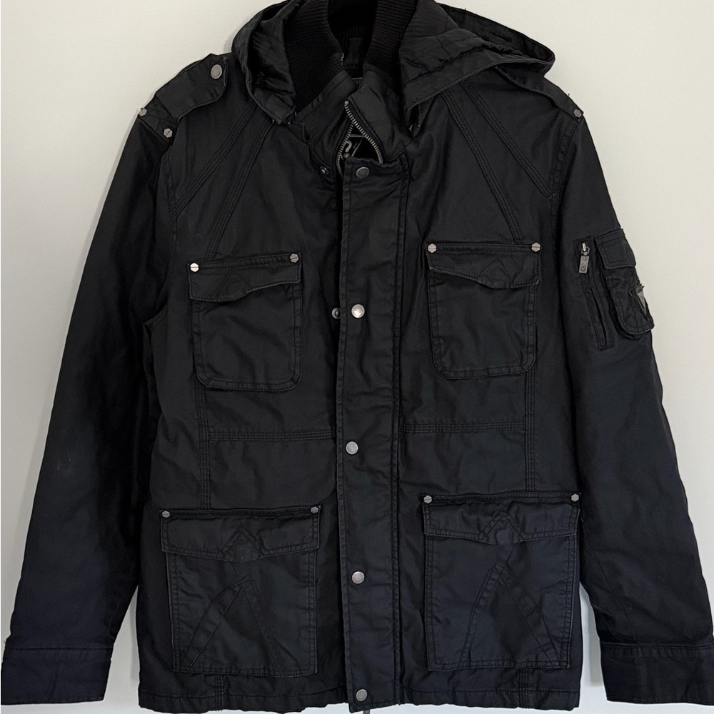 Guess Men's Black Military Field Jacket